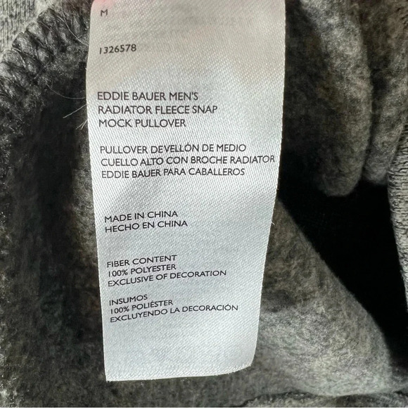 Eddie Bauer Men's Quarter Snap Pullover Sweatshirt Heather Taupe Outdoor  Medium - Picture 10 of 11